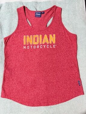 Indian Motorcycle Women’s Racerback Tank Top Red Heather Logo Size Large L